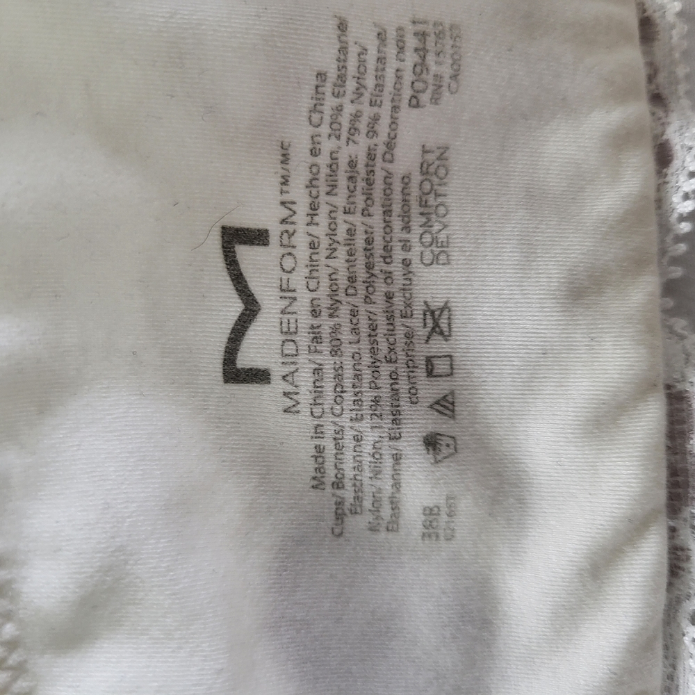 Maidenform White Bra Size 38b - Picture 3 of 5